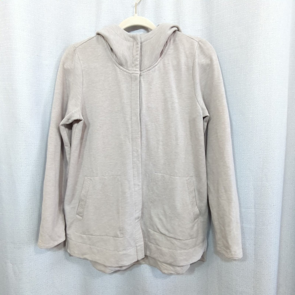 Pure J Jill Luxe Tencel Hoodie Womens XS Snap Front Cream